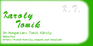 karoly tomik business card