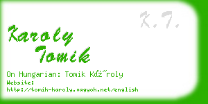 karoly tomik business card